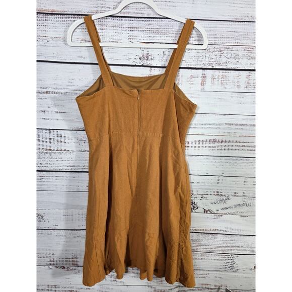 Altar'd State Mustard Button Front Sleeveless Sundress Women's size Large - Picture 2 of 5